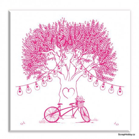 Razítko dřevěné - Kolo u stromu: