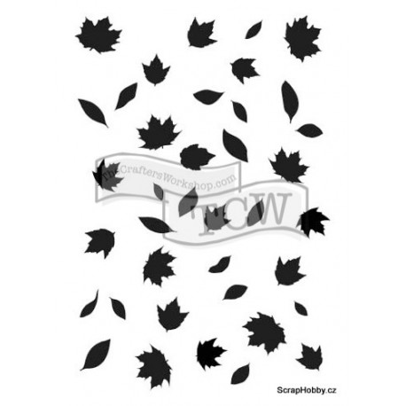 Šablona - Padající listí- 15,24x15,24