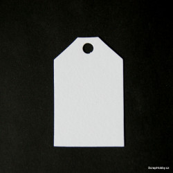 Visačky - kosené 7 x 4,5 - 50ks - bílé