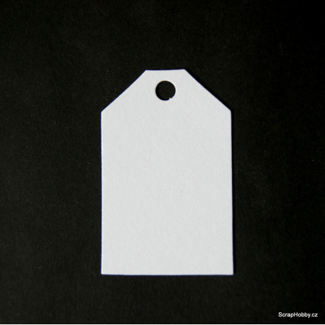 Visačky - kosené 7 x 4,5 - 50ks - bílé