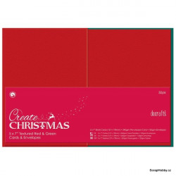 Blahopřání a obálky - 50ks - červené a zelené - obdelníkové