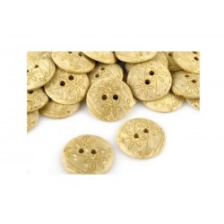 Scrapbooking - Dřevěný knoflík - Kytičky