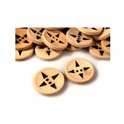 Scrapbooking - Dřevěný knoflík s trojúhelníčky