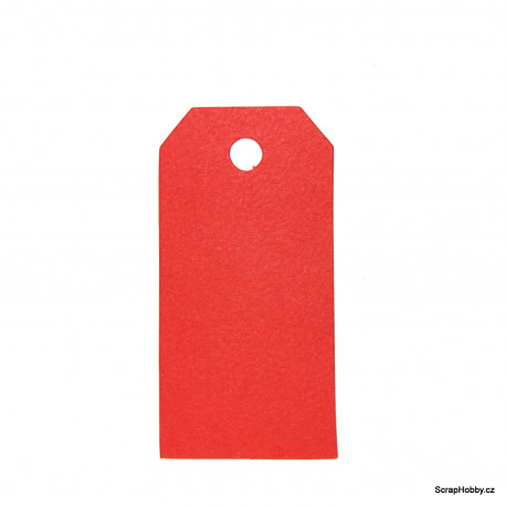 Visačky - obdelníkové - 50ks - červené