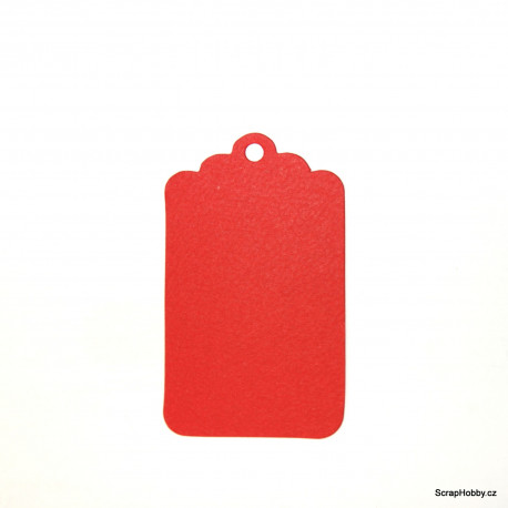 Visačky - s vlnkami 7,5 x 4,5 - 50ks - červené