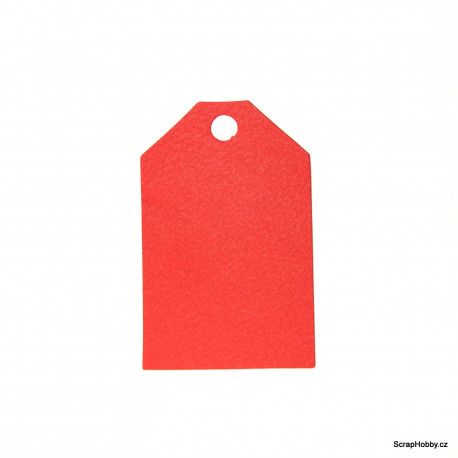 Visačky - kosené 7 x 4,5 - 50ks - červené