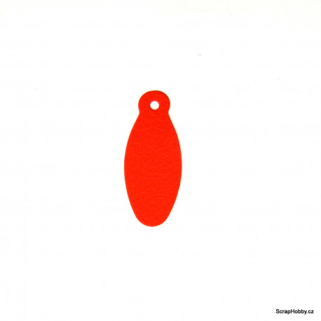 Visačky - oválné - 50 ks - červené
