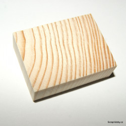 Obdelníkový dřevěný bloček - 4 x 3 x 1,5 cm
