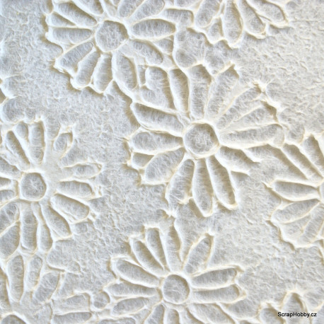 Ruční morušový papír - ražba kytiček