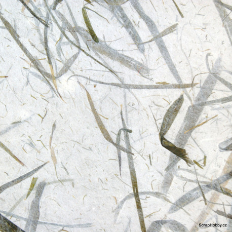 Morušový papír s vlisovanými listy bambusu