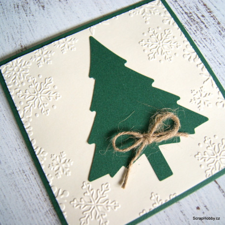 Přání se stromečkem a vločkami