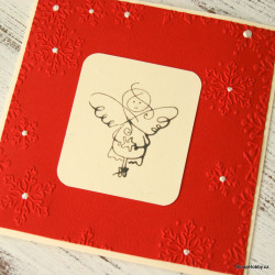 Přání s andílkem v červené