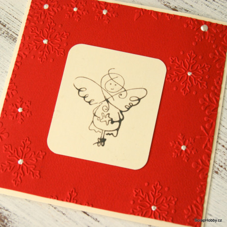 Přání s andílkem v červené