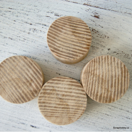 Kulaté, dřevěné držátko k razítkům v prům. 4 cm