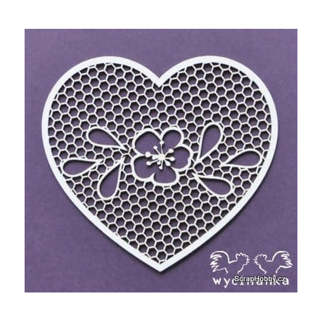 Srdíčko s kytičkou- 1 ks