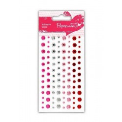 Samolepící kamínky - Capsule - Žhavá červená - 104ks