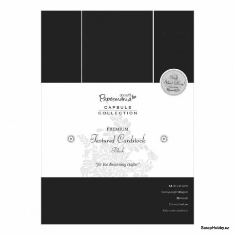 Barevné papíry s texturou 20 ks - černé