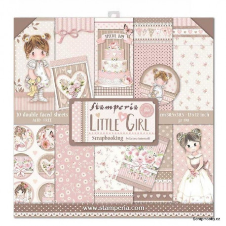 Sada oboustranných papírů 10 ks - Little Girl