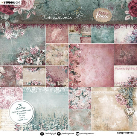 Inner Peace - Sada jednostranných papírů -20,3 x 20,3 cm Přírodní motivy