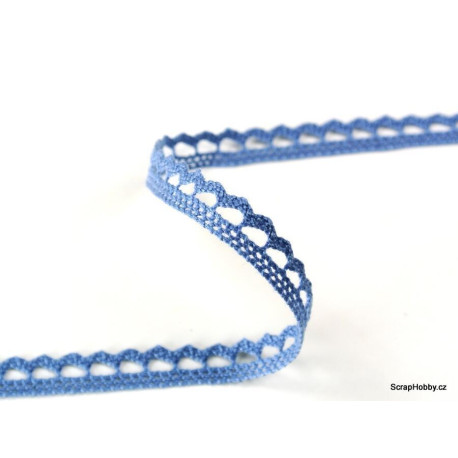 Paličkovaná krajka 23. modrá
