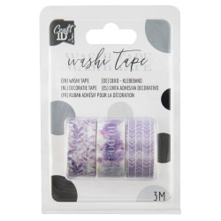 Washi páska - Sada - fialové - 3 ks