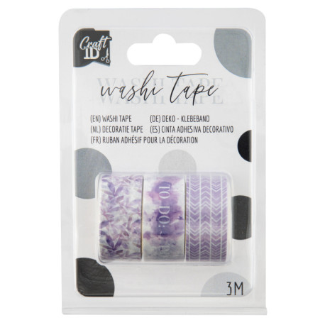 Washi páska - Sada - fialové - 3 ks