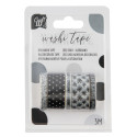 Washi páska - Sada - Černá - 5 ks