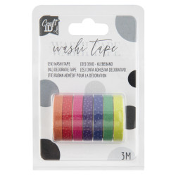 Washi páska - Sada - Duhová - 7 ks