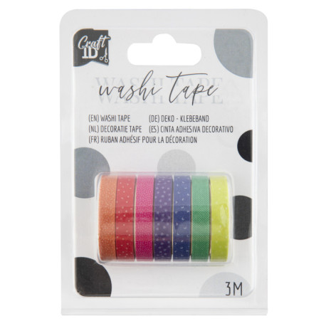 Washi páska - Sada - Duhová - 7 ks