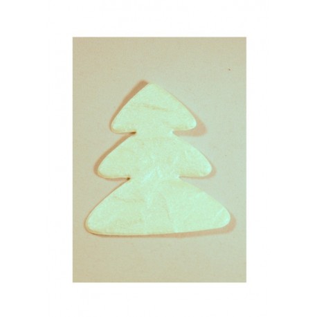 Scrapbooking - Stromeček z ručního papíru - bílý s perletí