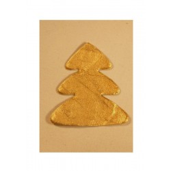 Scrapbooking - Stromeček z ručního papíru - zlatý