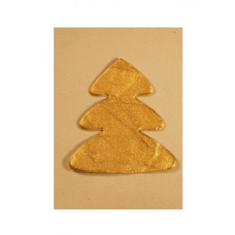 Scrapbooking - Stromeček z ručního papíru - zlatý