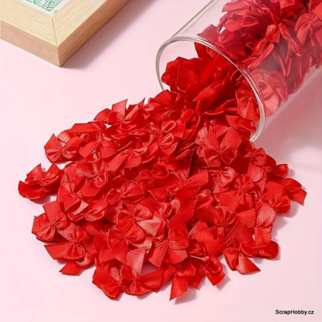 Saténová mašlička - červená