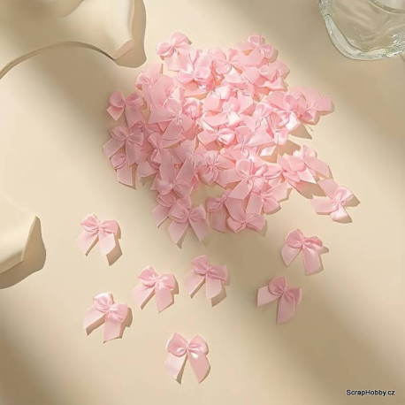 Saténová mašlička - růžová