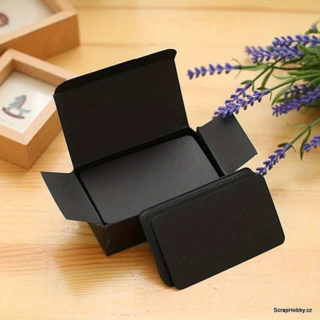 Černé kartičky 5,2 x cm - 1 ks oblé rohy