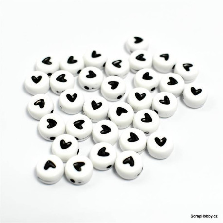 Kulaté korálky se srdíčkem