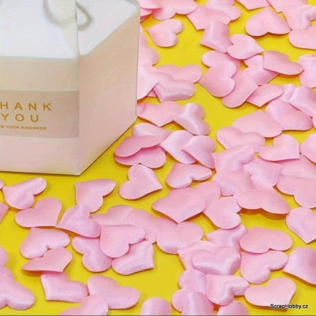 Látková srdíčka - růžová