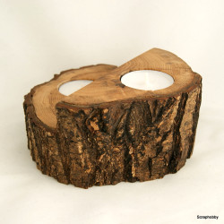 Svícínek na dvě svíčky přírodní 1.