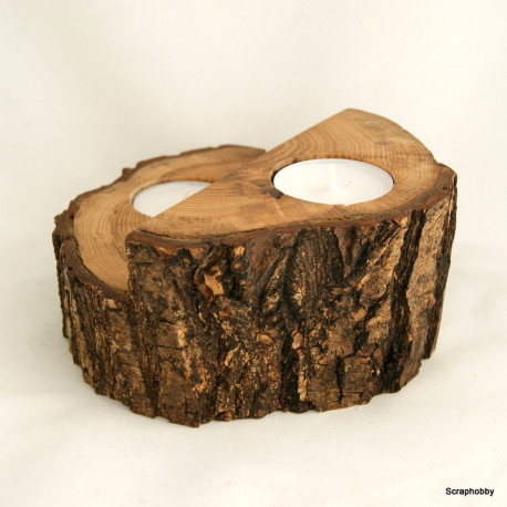 Svícínek na dvě svíčky přírodní 1.