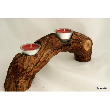 Svícínek na dvě svíčky přírodní 2.