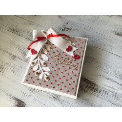 Dřevěná srdíčka - červená - 17 x 20 mm