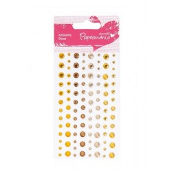 Scrapbook - Samolepící kamínky - Capsule - Žluté - 104ks