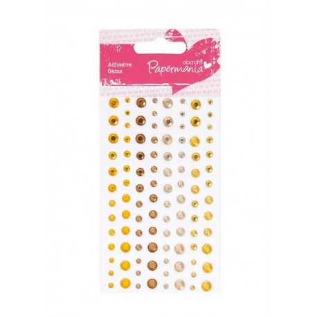 Scrapbook - Samolepící kamínky - Capsule - Žluté - 104ks