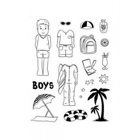 Scrapbooking - Gelová razítka - Klučičí - Pláž