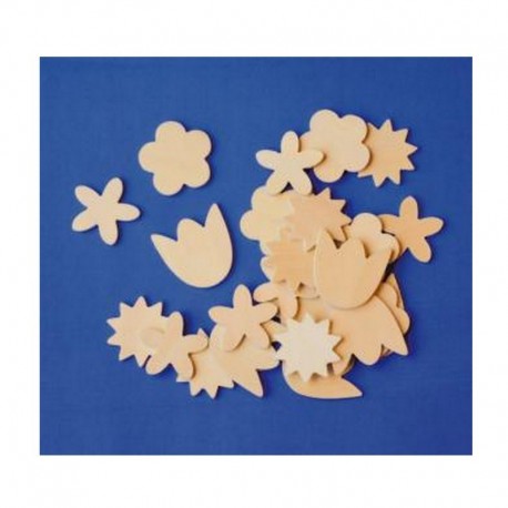 Scrapbooking - Dřevěné kytičky sada 100ks