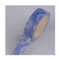 Scrapbooking - Samolepící páska - Modrá hodinová kolečka