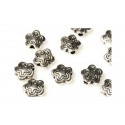 Korálek - Kovový - Kytička.- platina - 7mm