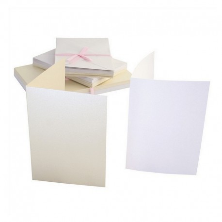 Cardmaking - Blahopřání a obálky - Perleťové - bílé a krémové