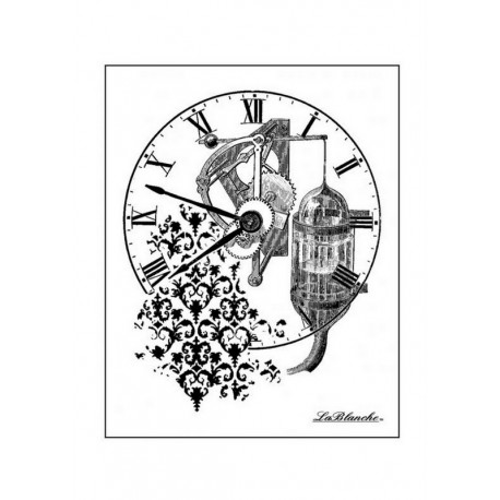 Silikonové razítko - Koláž s hodinami 9,5 x 7,5 cm