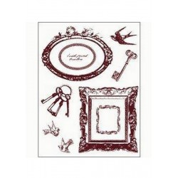 Scrap - Razítka - Rámečky, klíče, ptáčci....